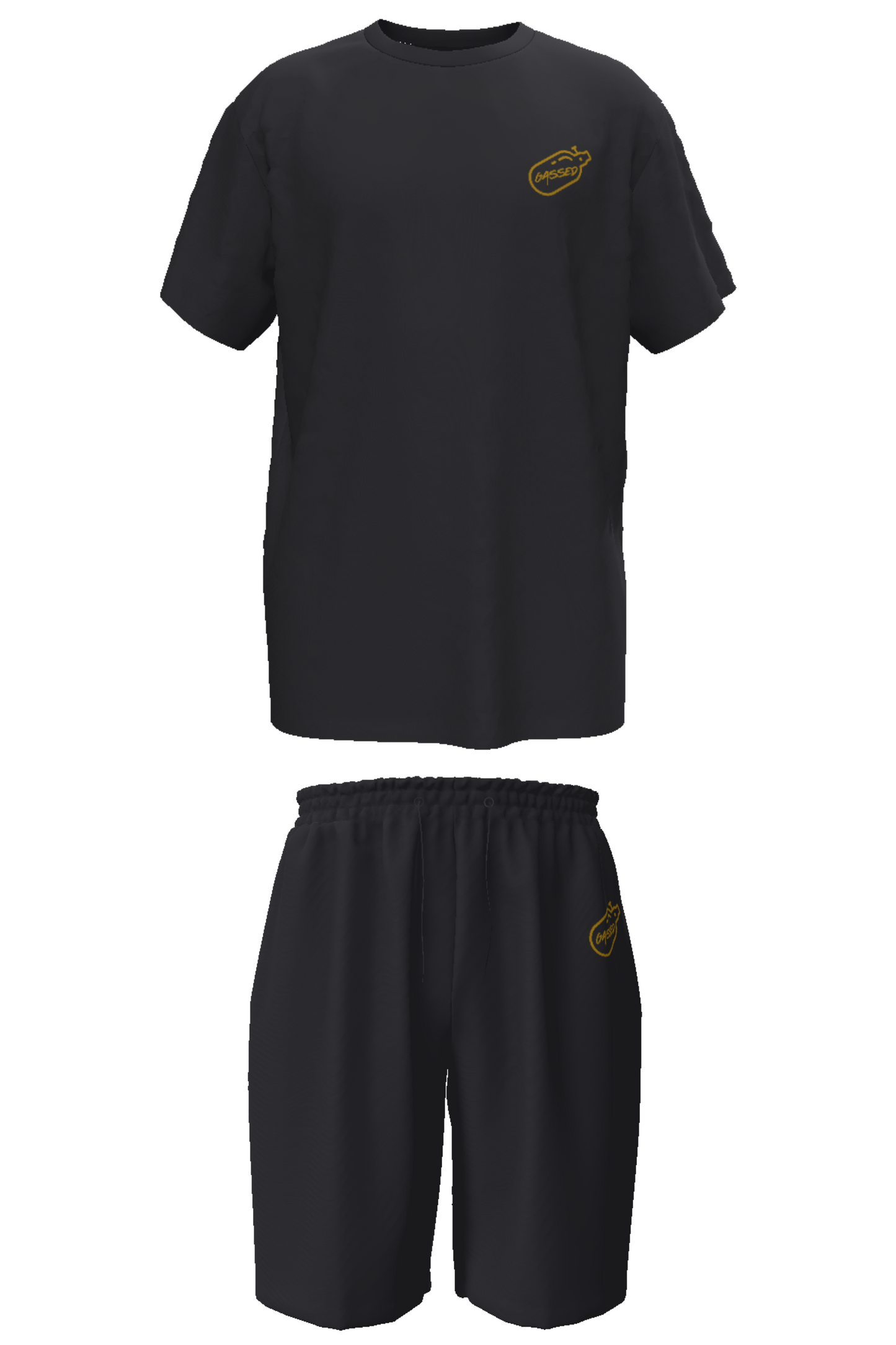 Gassed: Black Shorts & Tee Set V.2