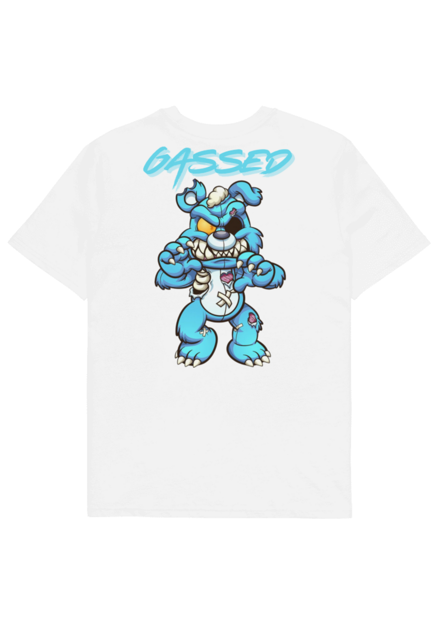 Gassed Evil Bear: White Shorts & Tee Set