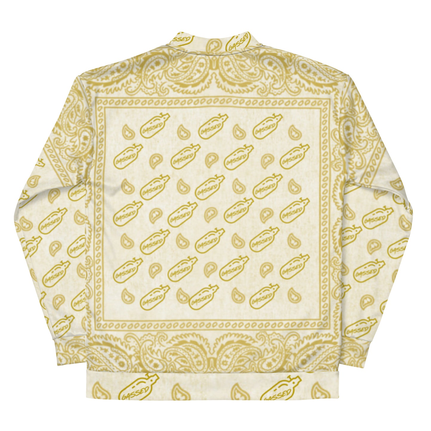 GASSED Gold - White Bomber Jacket