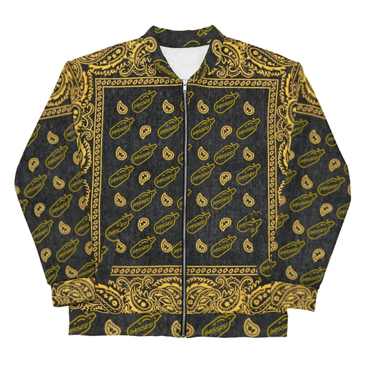 GASSED Gold -  Black Bomber Jacket