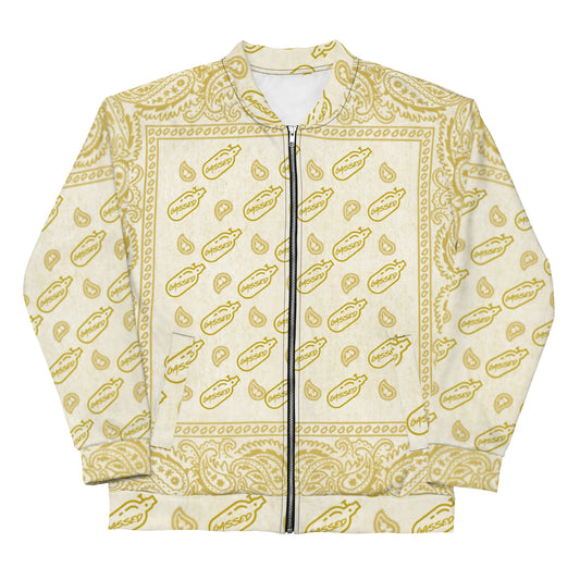 GASSED Gold - White Bomber Jacket