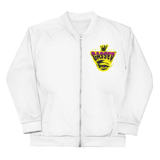 GASSED Eye - White  Bomber Jacket