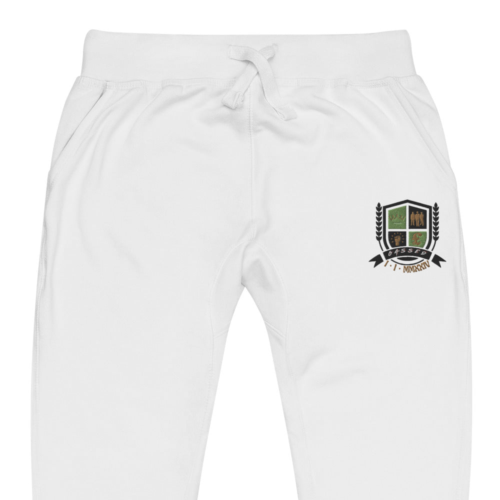 GASSED Crest - White Tracksuit Bottoms