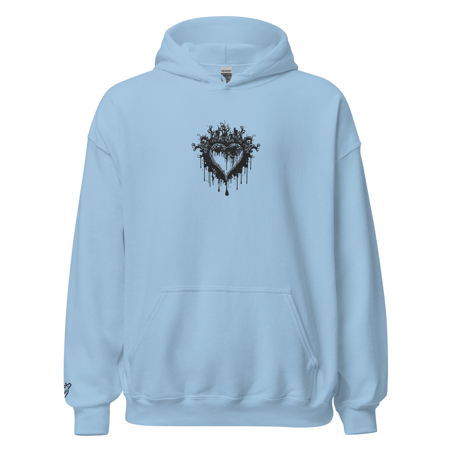 GASSED Womens: Black Heart Oversized Hoodie