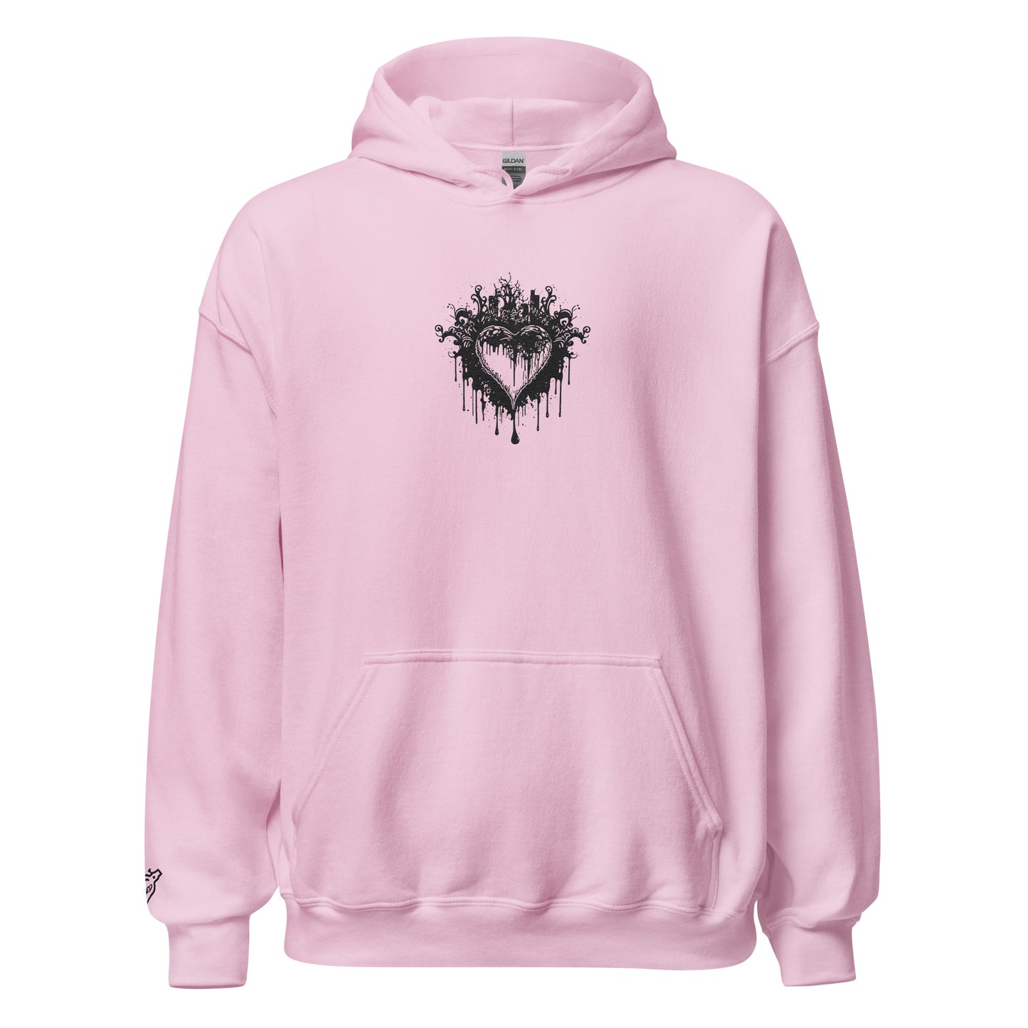 GASSED Womens: Black Heart Oversized Hoodie