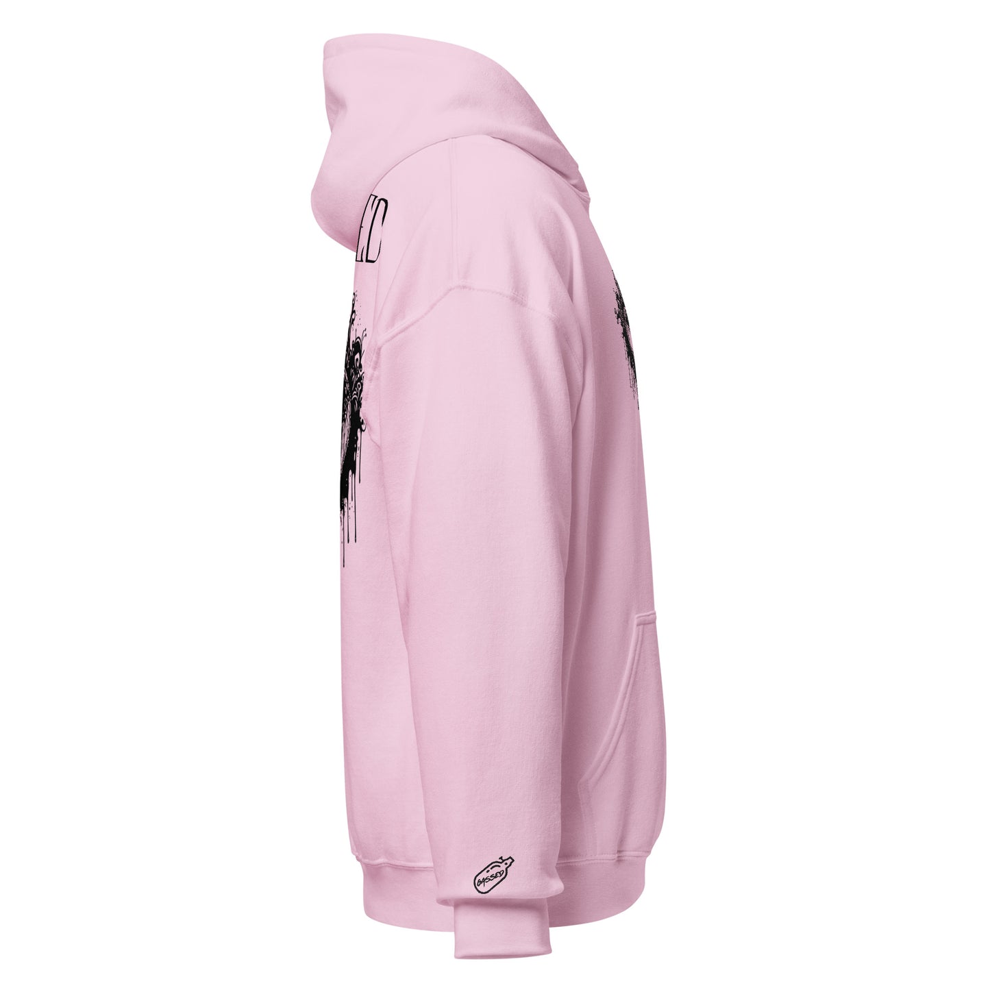 GASSED Womens: Black Heart Oversized Hoodie