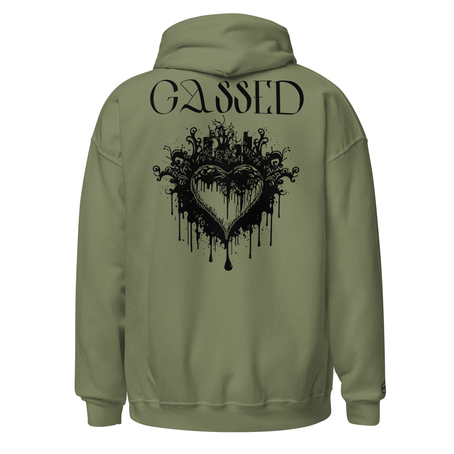 GASSED Womens: Black Heart Oversized Hoodie