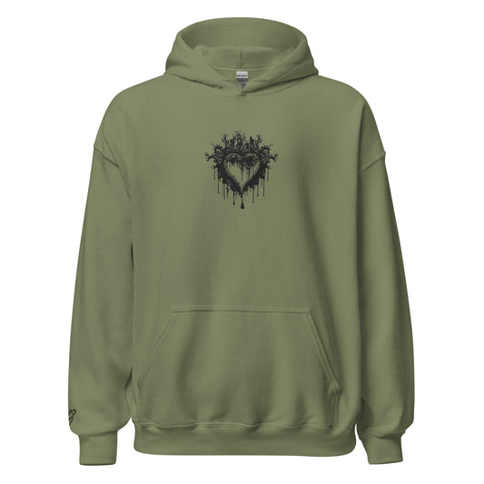 GASSED Womens: Black Heart Oversized Hoodie