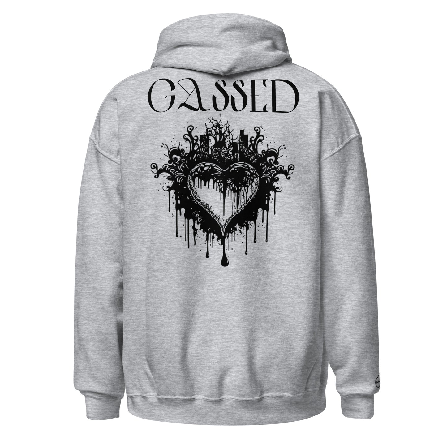 GASSED Womens: Black Heart Oversized Hoodie