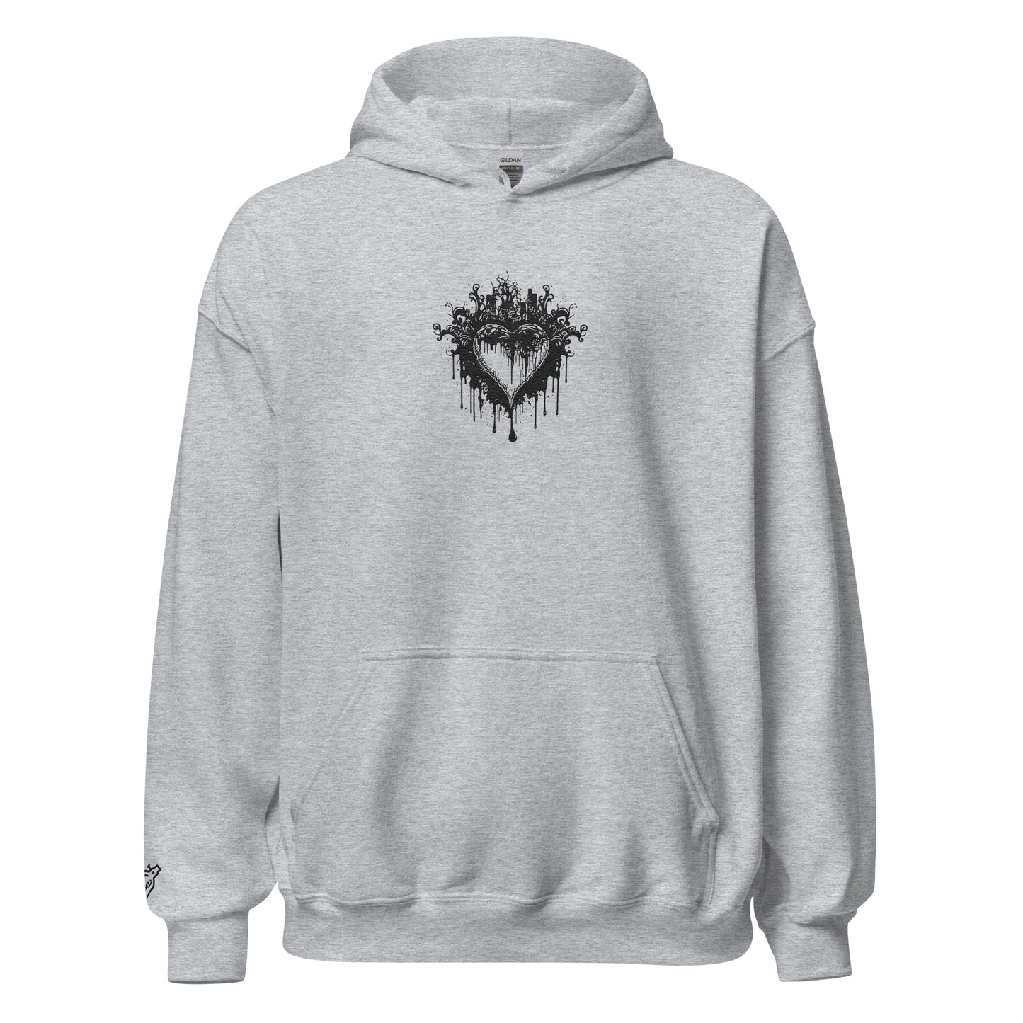 GASSED Womens: Black Heart Oversized Hoodie